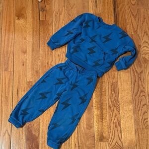 Blue Lightning Kids Sweatpants Set